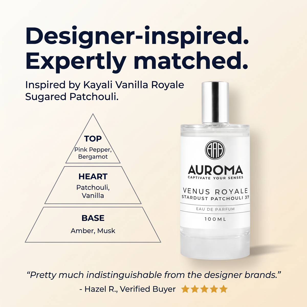 Designer-inspired, expertly matched - inspired by Kayali Vanilla Royale Sugared Patchouli