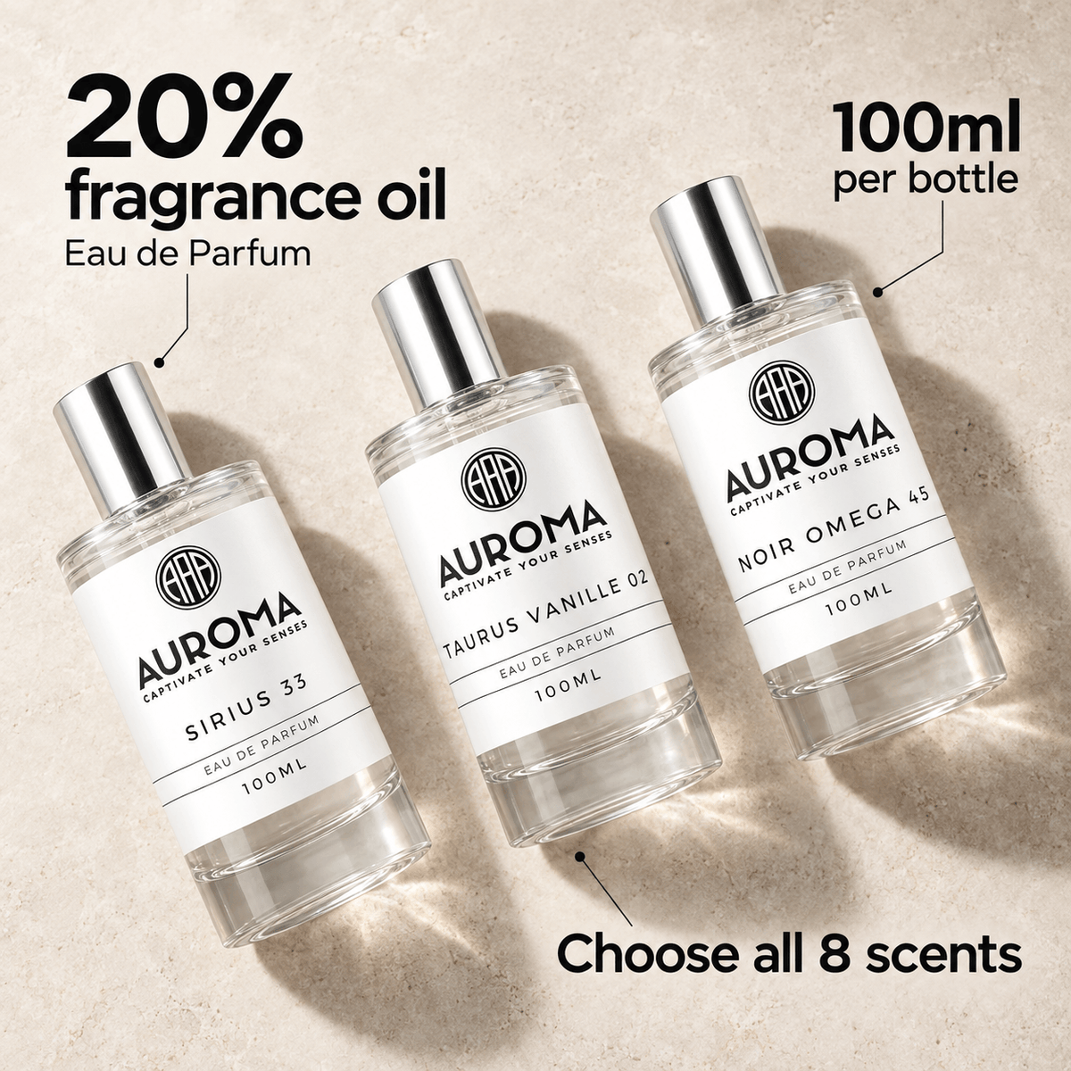 100ml x8 Eau de Parfum Bundle Set - Auroma