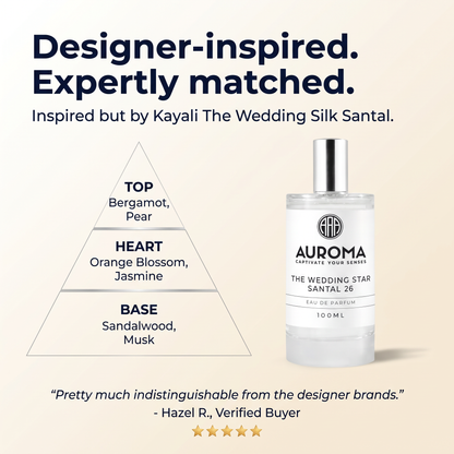 Designer-inspired, expertly matched - inspired by Kayali The Wedding Silk Santal