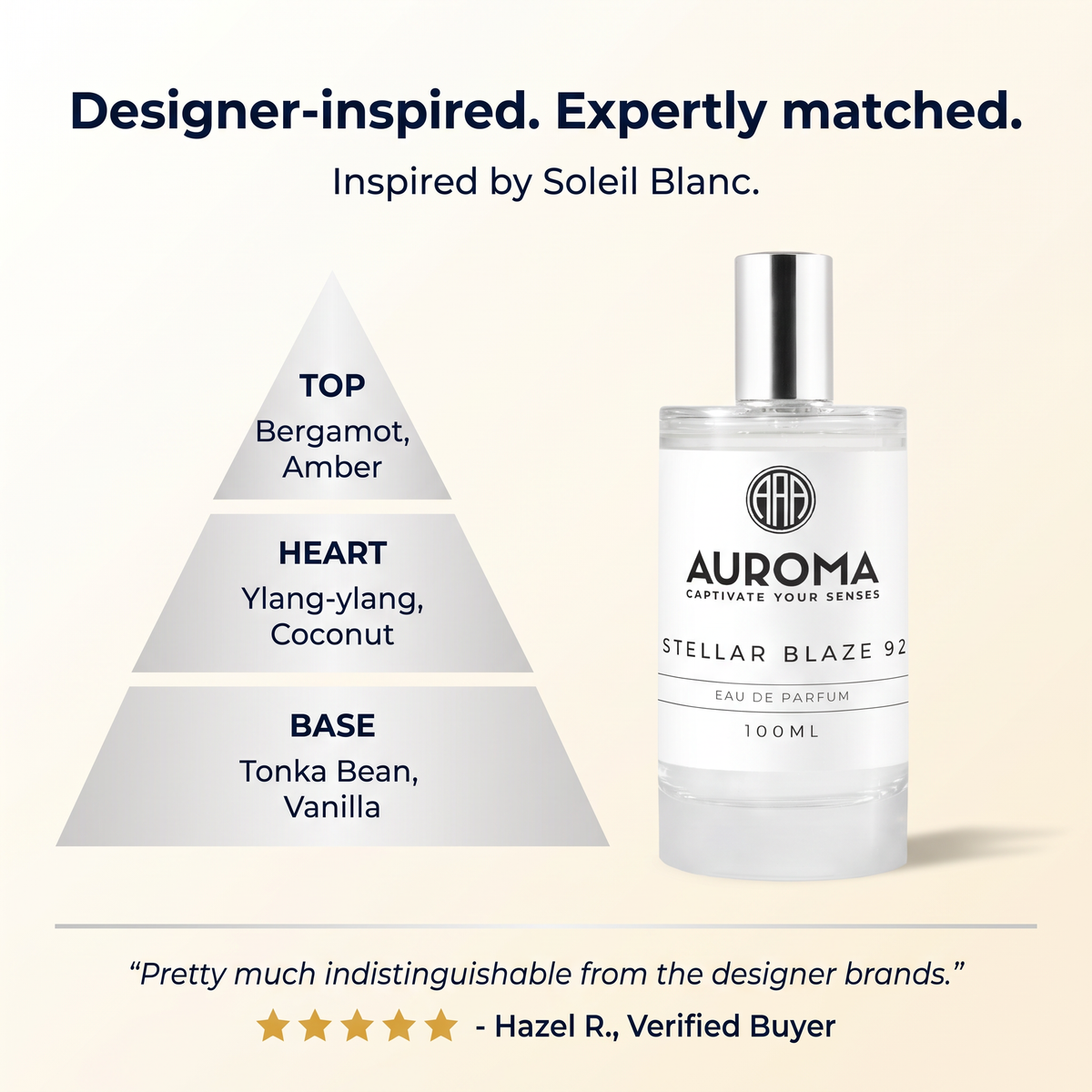 Designer-inspired, expertly matched - inspired by Soleil Blanc