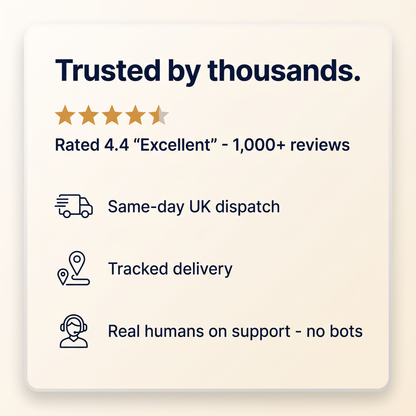Trusted by thousands - rated 4.4 Excellent, 1000+ reviews
