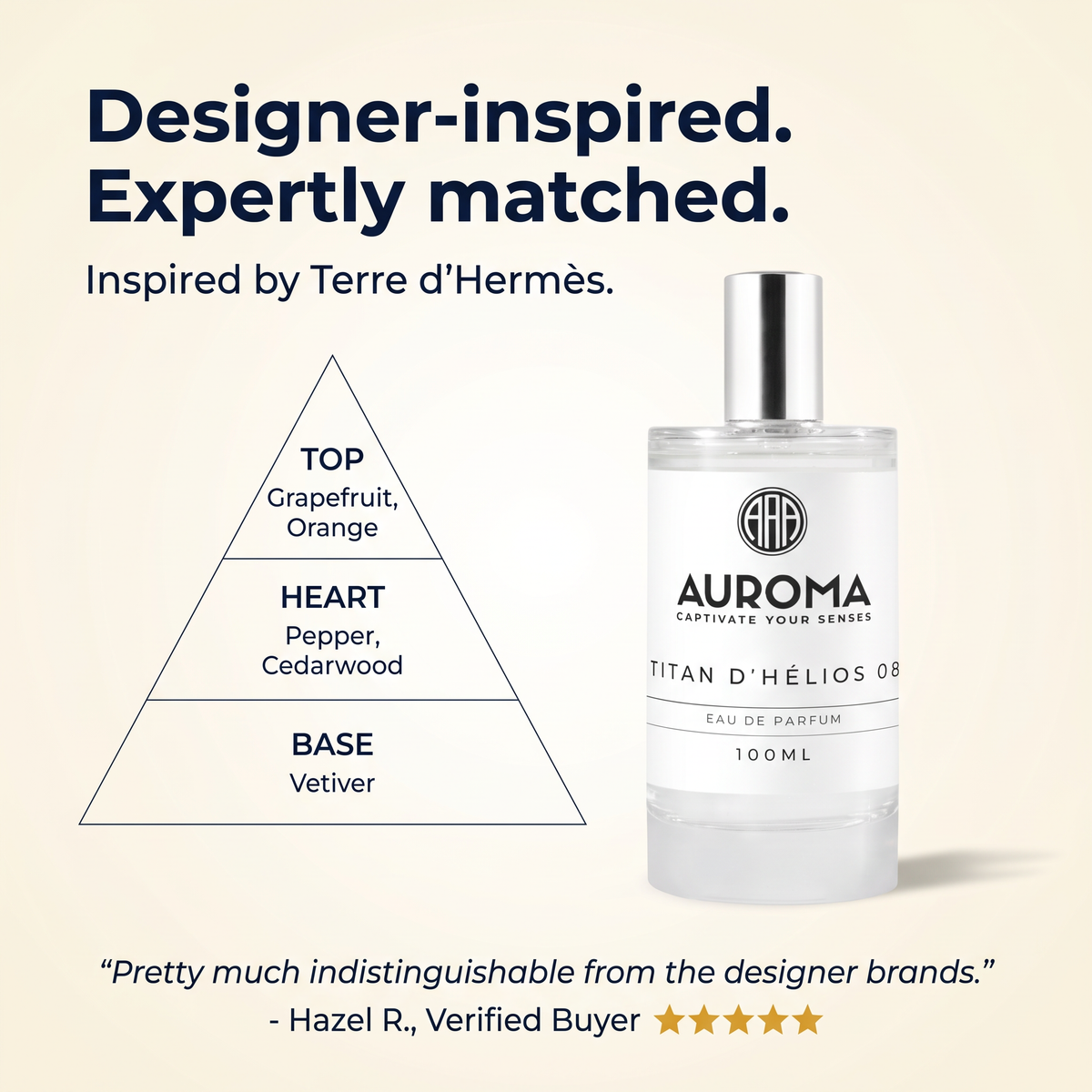 Designer-inspired, expertly matched - inspired by Terre d'Hermes